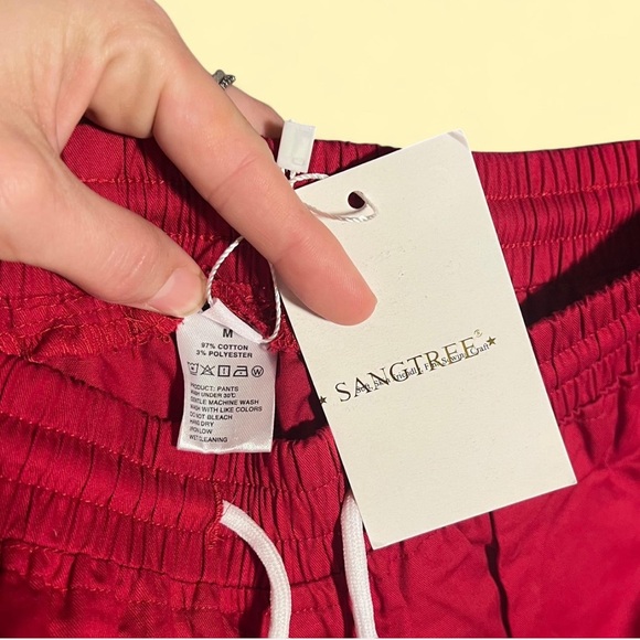 NWT Sangtree Red Jogger Pants Size M - Picture 3 of 7